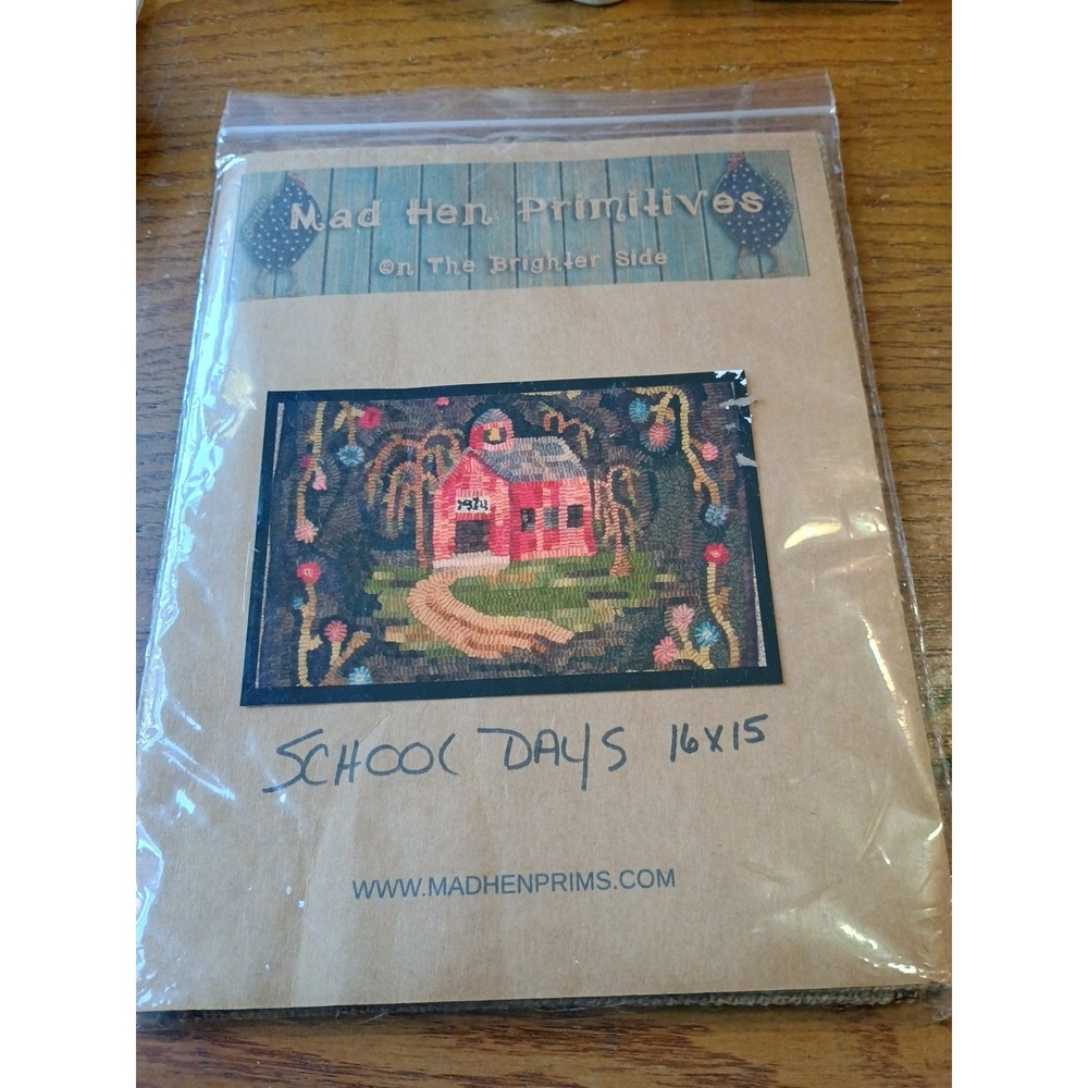 Vtg Pre-Printed/Stamped Needlework  School‎ Days Pattern 16" X 15"